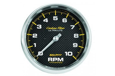 Tachometer: 0-10,000 RPM - Carbon Fiber In-Dash Gauge (5")