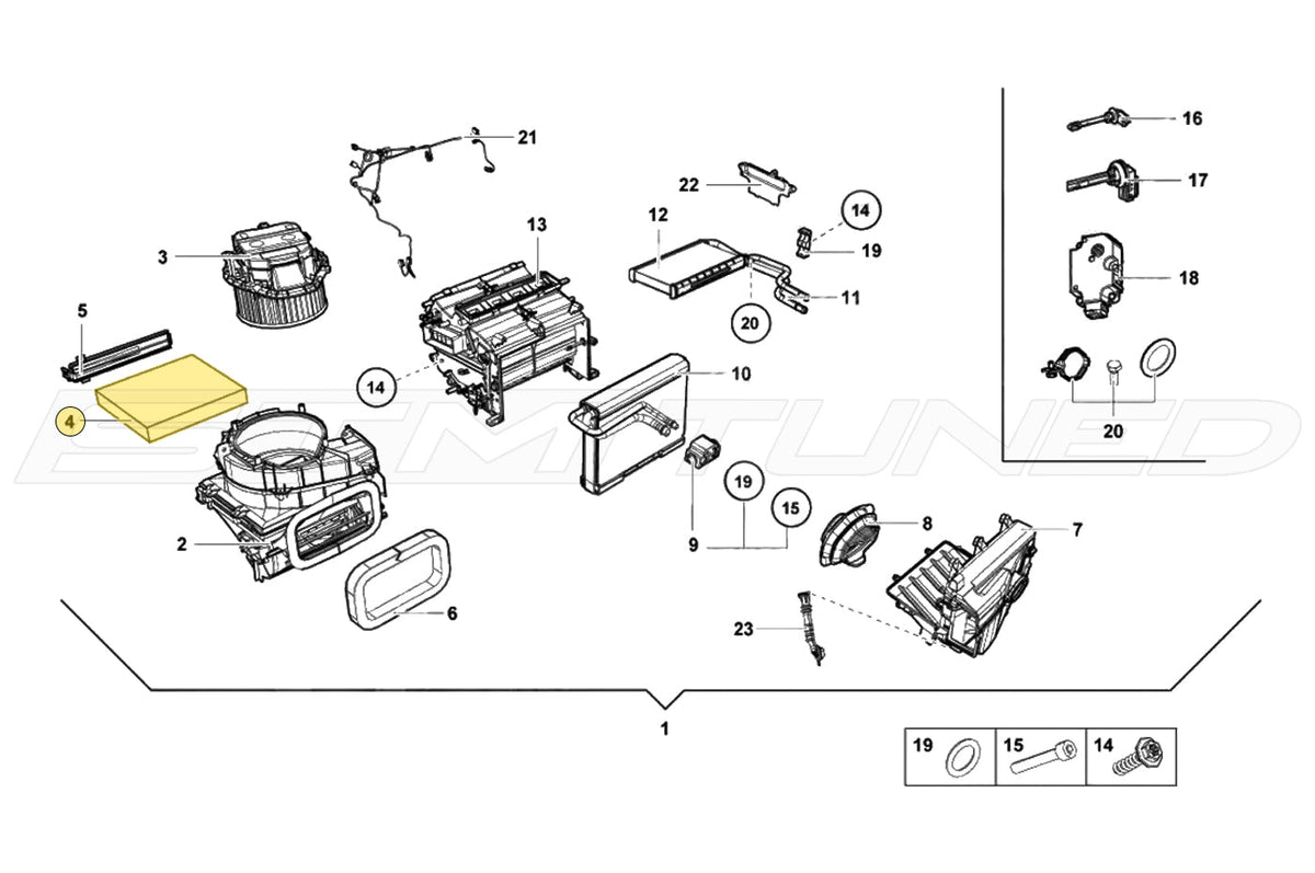 Audi OEM In-Cabin Filter for 17+ R8 Huracan (4S0819439)