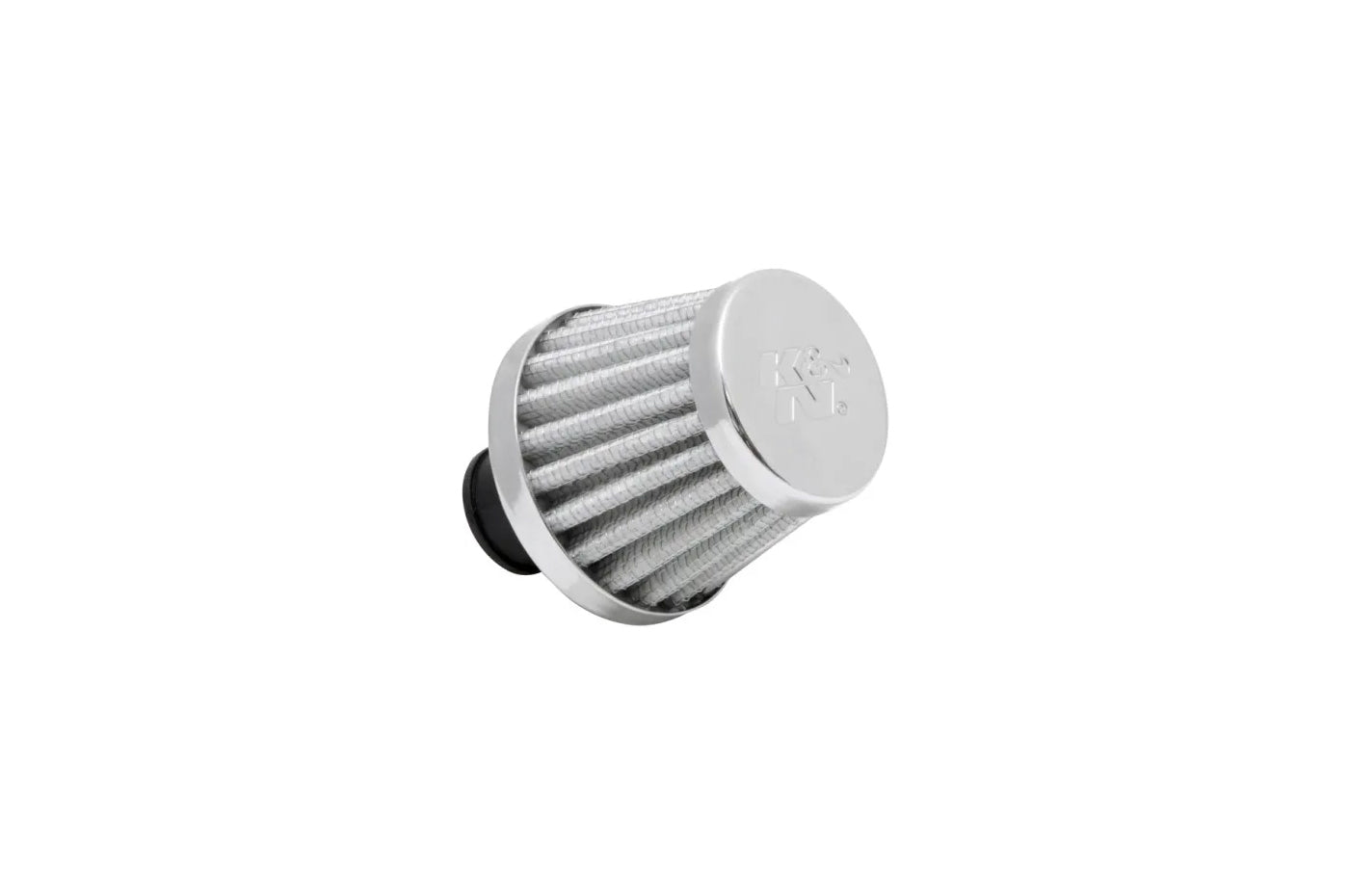 K&N Breather (62-1600WT) 3/8" Rubber Flange / White Filter / Chrome Top