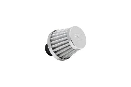 K&N Breather (62-1600WT) 3/8" Rubber Flange / White Filter / Chrome Top
