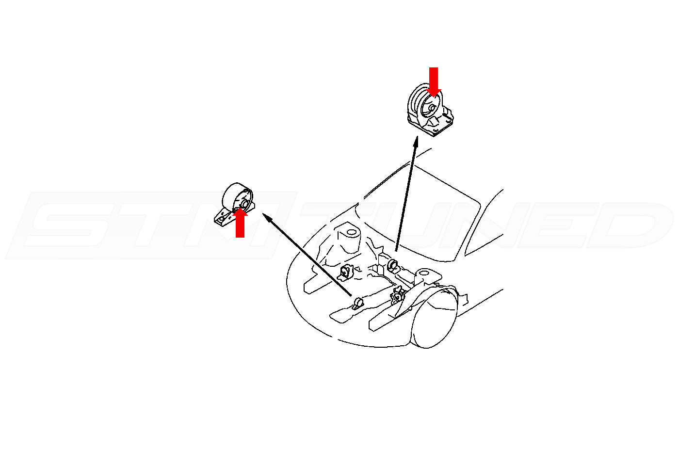 Energy Suspension Front & Rear Motor Mount Inserts for 2G DSM M/T (5.1103G)
