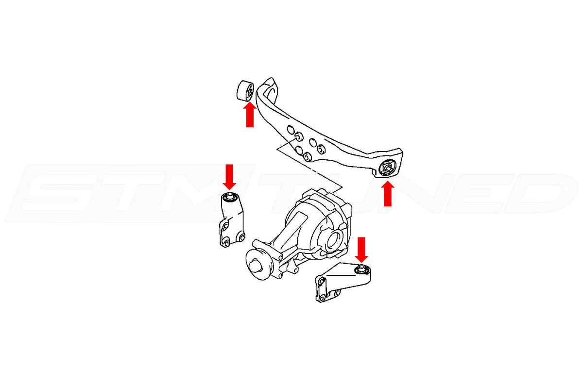 Energy Suspension Rear Diff Moustache Bushings for Evo 7/8/9 (5.1108G)