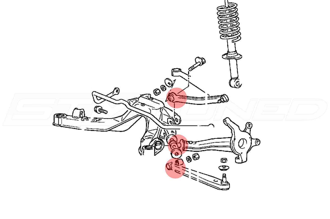 5.3113G 1G DSM AWD Rear Control Arm Bushings by Energy Suspension