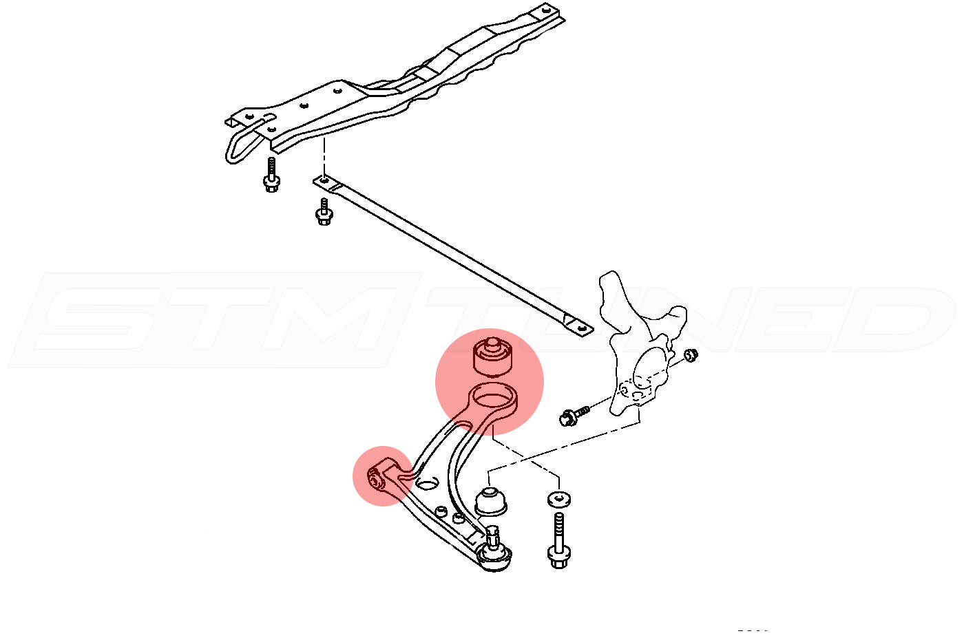 5.3133G Evo 7/8/9 Black Front Control Arm Bushings by Energy Suspension