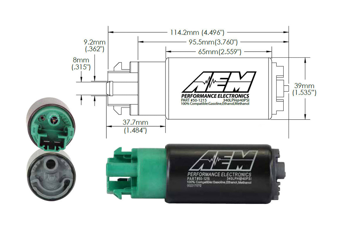AEM 340lph E85 Fuel Pump for WRX STi GTR (50-1215)