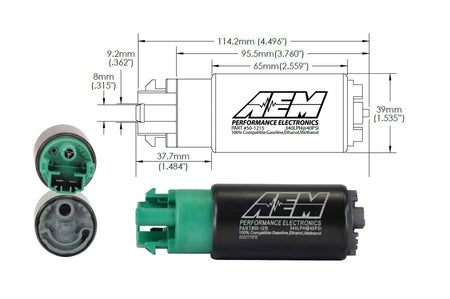 AEM 340lph E85 Fuel Pump for WRX STi GTR (50-1215)