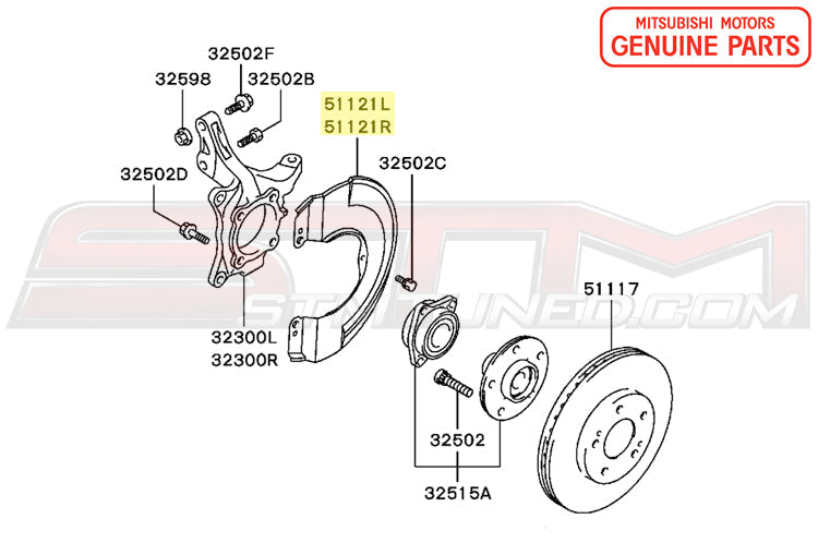 Mitsubishi Front Brake Dust Cover - Evo 7/8/9