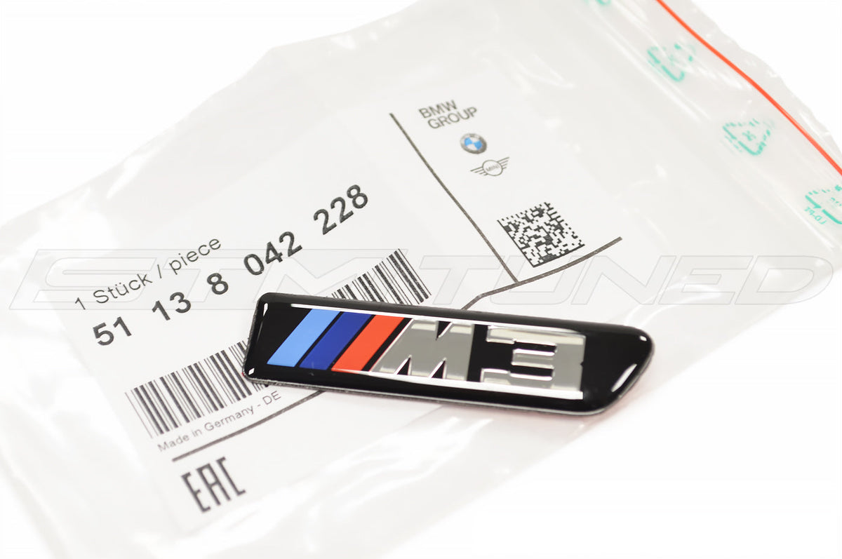 BMW OEM M3 Fender Emblem for E90 E92 E93 (51138042228 RH is pictured)