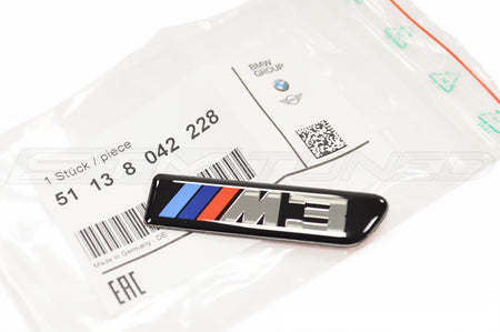 BMW OEM M3 Fender Emblem for E90 E92 E93 (51138042228 RH is pictured)