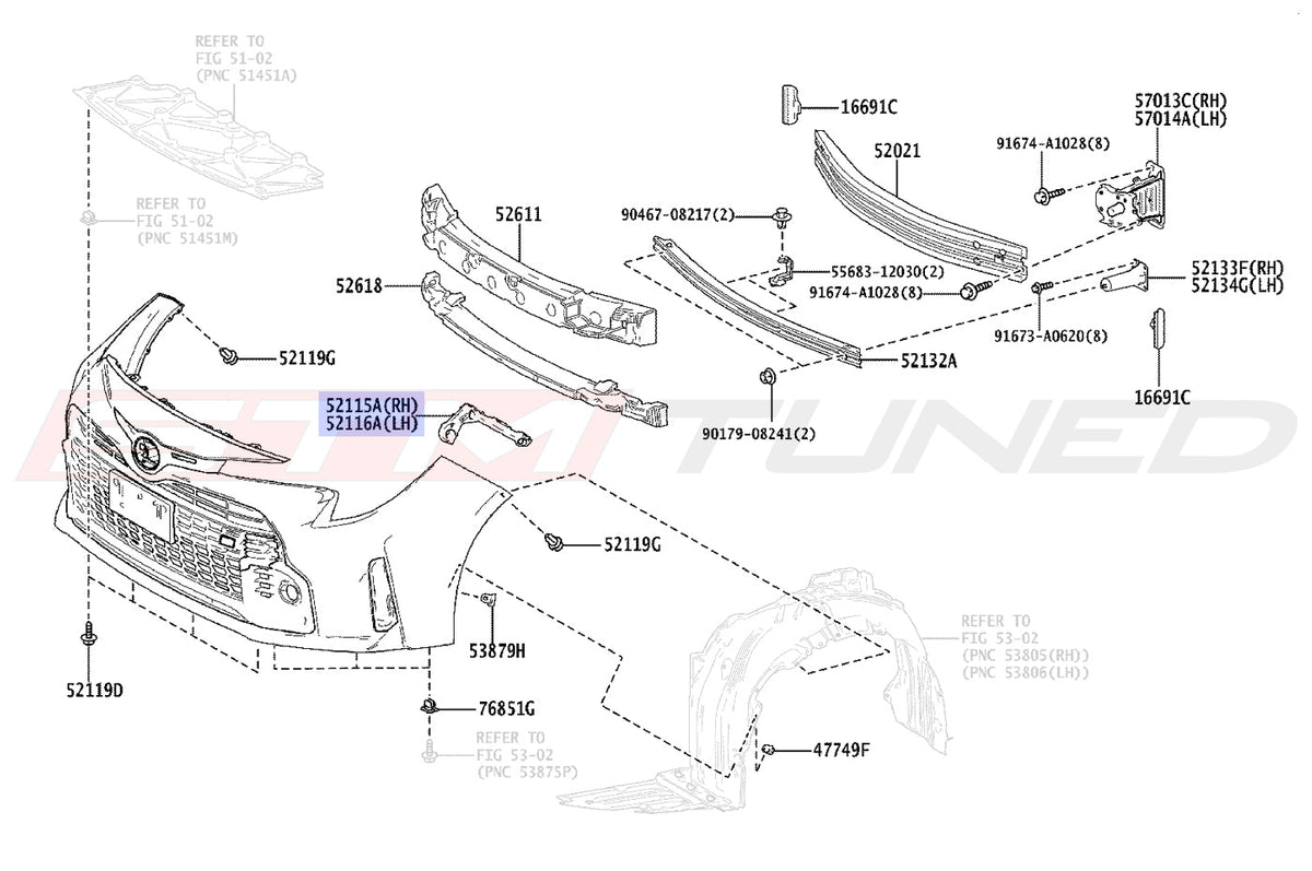Toyota OEM Front Bumper Side Supports for 2023+ Corolla GR