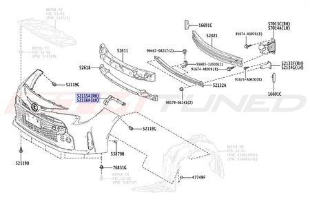 Toyota OEM Front Bumper Side Supports for 2023+ Corolla GR