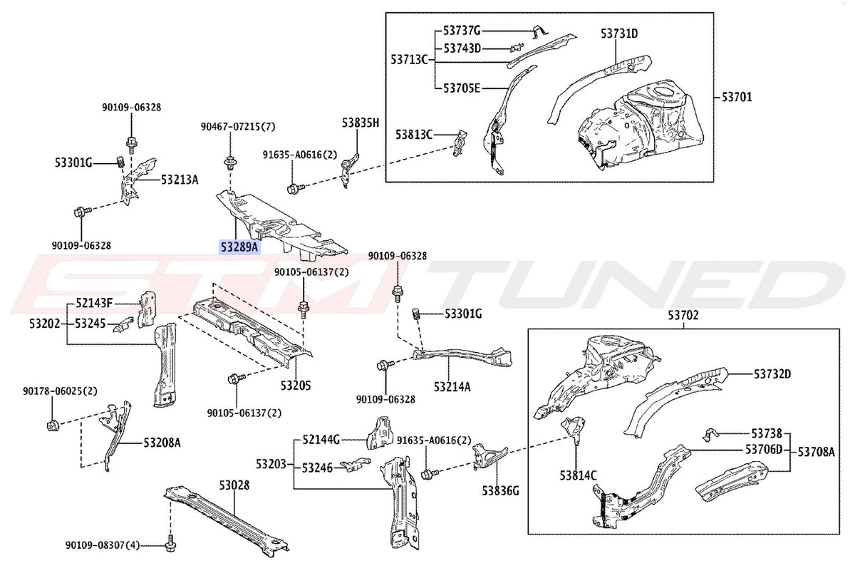 Toyota OEM Radiator Shroud for 2023+ Corolla GR (5328912110)