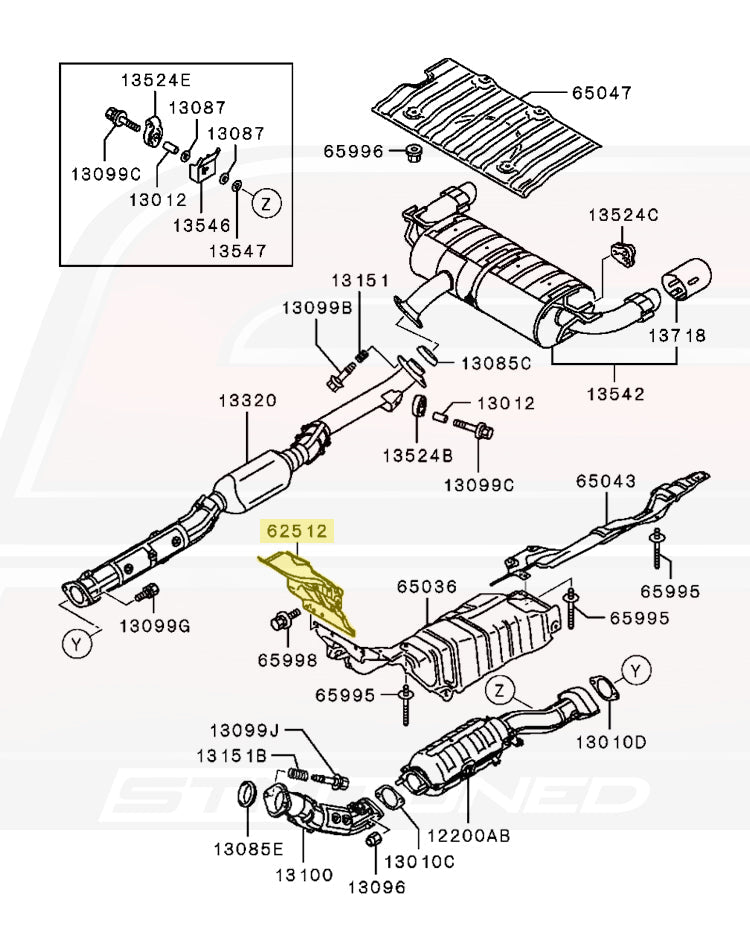 Mitsubishi OEM Exhaust Dash Panel Heat Shield for Evo X (5374A090)