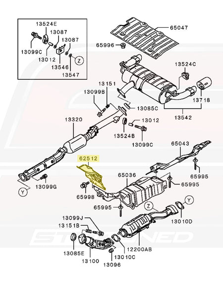 Mitsubishi OEM Exhaust Dash Panel Heat Shield for Evo X (5374A090)