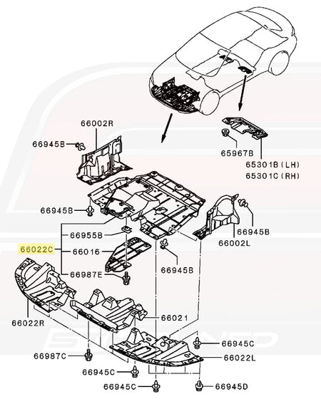 5379A167 OEM Evo X Engine Undertray