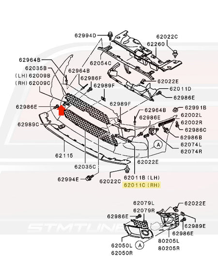 5379A174 Evo X Front Bumper Diagram  Image © STM Tuned Inc