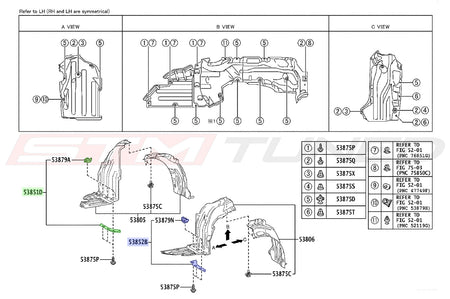 Toyota OEM Fender Liner Supports for 2023+ Corolla GR