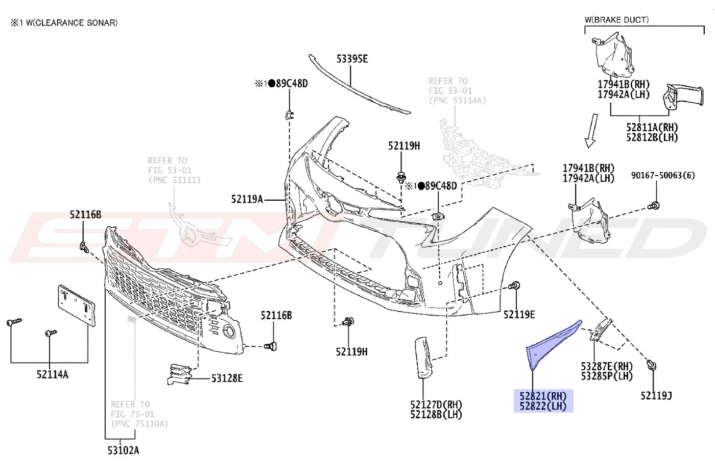 Toyota OEM Bumper Air Intake Guides for 2023+ Corolla GR