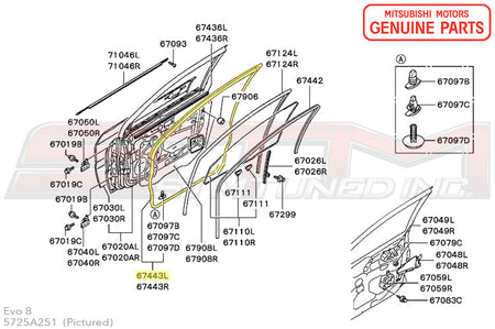 Mitsubishi Door Seal Weatherstripping - Evo 7/8/9