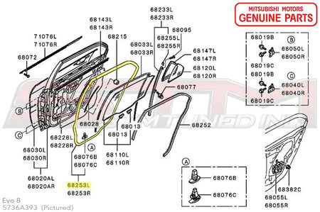 Mitsubishi Door Seal Weatherstripping - Evo 7/8/9