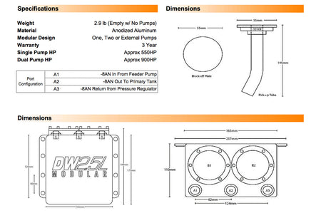 DeatschWerks 2.5L Fuel Surge Tank (6-000-25ST)