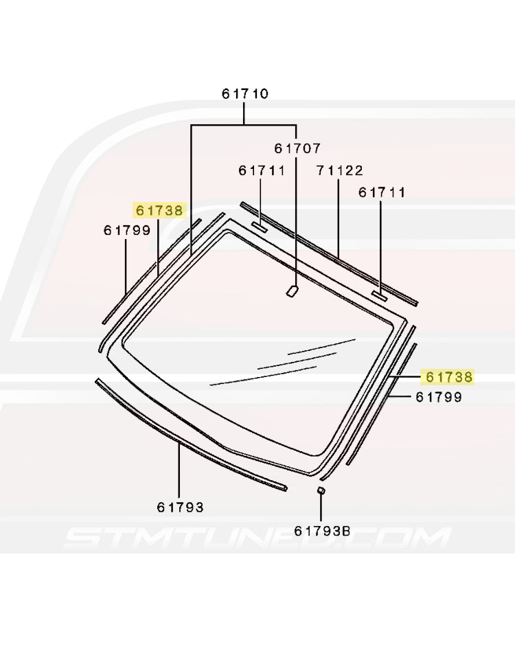6102A012 Evo 7/8/9 Windshield Diagram © STM Tuned Inc
