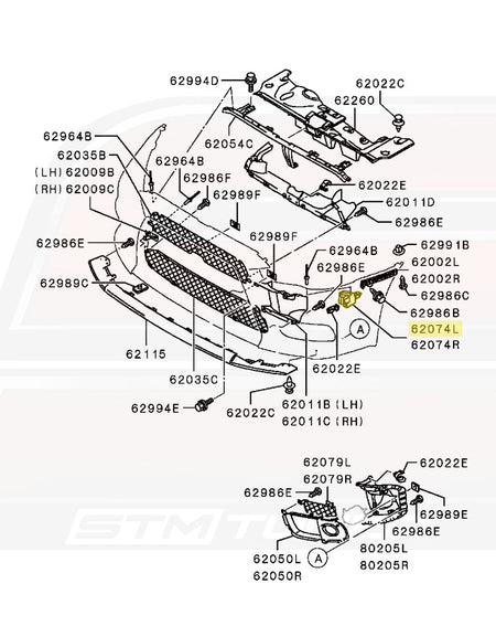Mitsubishi OEM Front Bumper Support LH for Evo X (6400A851)