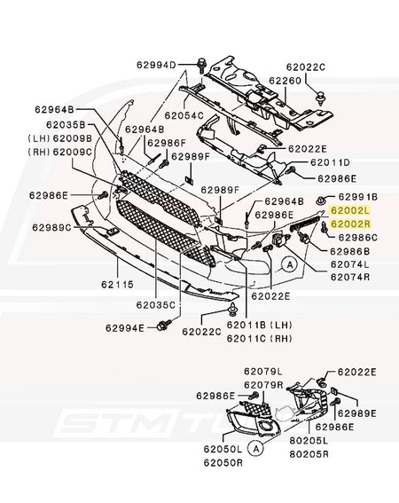 OEM Evo X Front Bumper Support Brackets (6400B107 6400B108)