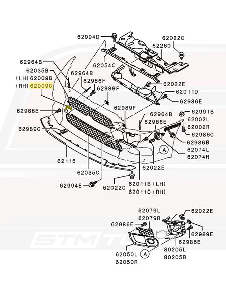 Mitsubishi OEM Front Bumper Support RH for Evo X (6400B822)