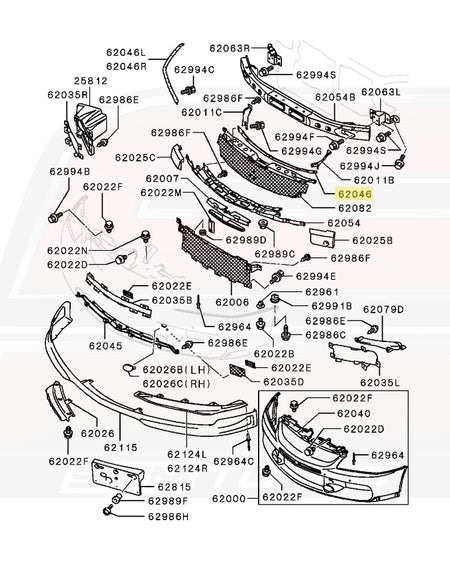 Mitsubishi OEM Front Bumper Bracket Upper for Evo 9 (6402A053)