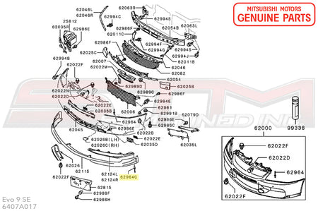 6407A017 Mitsubishi Front Lip Rivet - Evo 9 SE