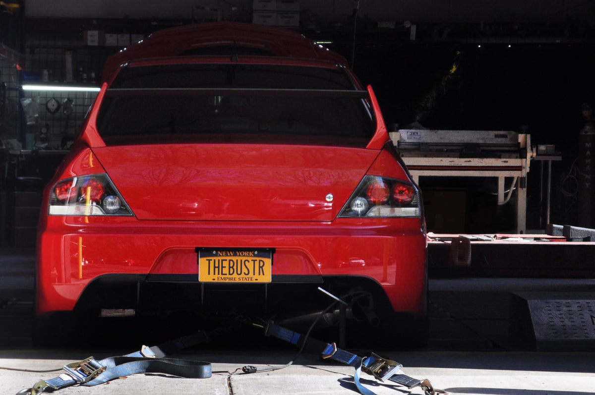 Red Evo with JDM 9 Rear Bumper