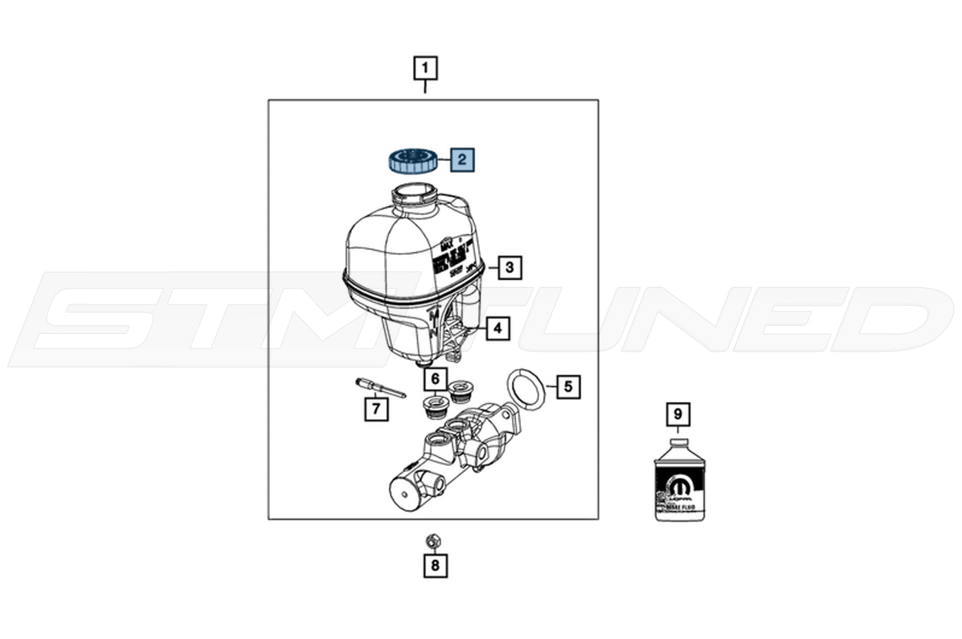Mopar Brake Fluid Master Cylinder Cap for 2021+ Ram TRX (68398161AA)