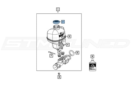 Mopar Brake Fluid Master Cylinder Cap for 2021+ Ram TRX (68398161AA)
