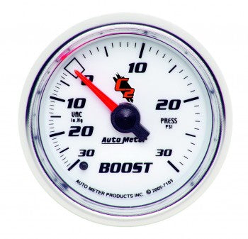 Boost/Vacuum: -30 to 30 PSI - C2 Mechanical Gauge (2 1/16")