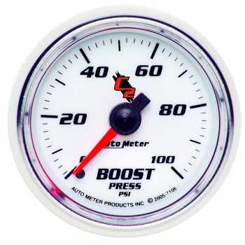 Boost: 0-100 PSI - C2 Mechanical Gauge (2 1/16")