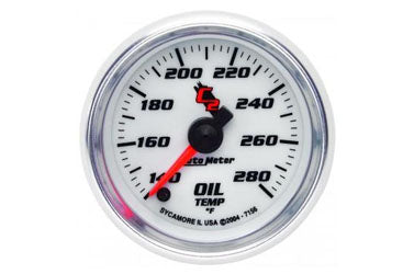 Oil Temperature: 140-280 °F - C2 Stepper Motor Gauge (2 1/16") 