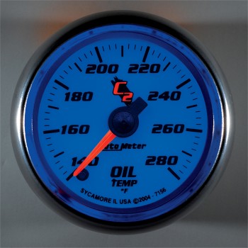 Oil Temperature: 140-280 °F - C2 Stepper Motor Gauge (2 1/16")