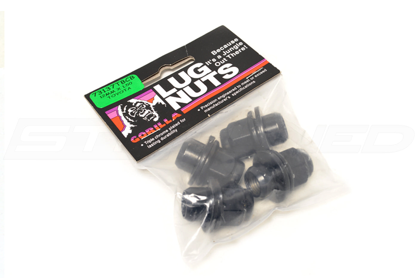Gorilla Lug Nuts for Stock Wheels (73137TBCB Black)