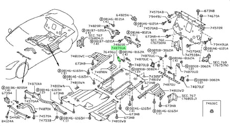 Nissan OEM Rear Diffuser Bracket for R35 GTR (748G0-JF00B)