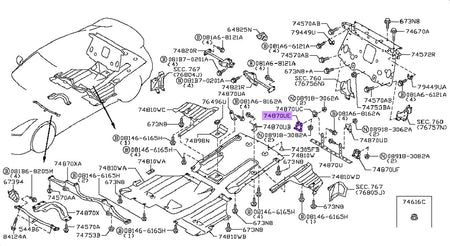 Nissan OEM Rear Diffuser Bracket for R35 GTR (748G0-JF00D)