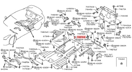 Nissan OEM Rear Diffuser Bracket for R35 GTR (748G1-JF00B)