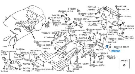 Nissan OEM Rear Diffuser Bracket for R35 GTR (748G1-JF00D)