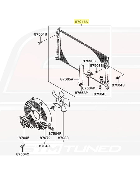 Mitsubishi OEM A/C Condenser for Evo 8/9 (MN151100)