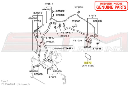 Mitsubishi A/C Removal Firewal Plug/Sticker - Evo 8/9