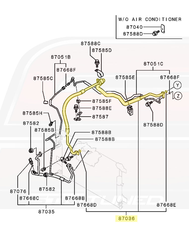 2008-2010 Evo X A/C Line Diagram