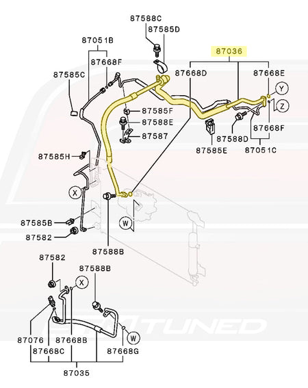 2011-2015 Evo X A/C Line Diagram
