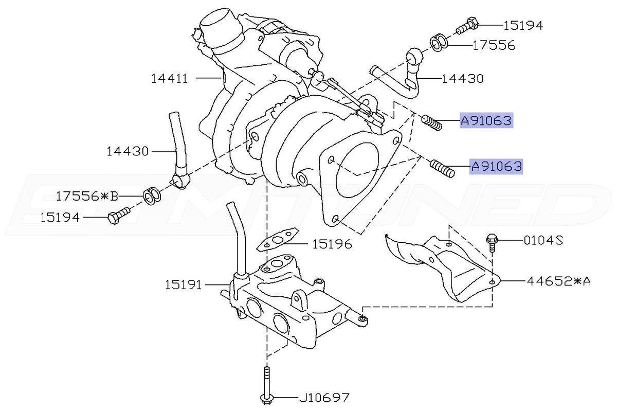 Subaru OEM Turbo to Downpipe Stud for 2022+ WRX (800910660)