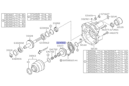 Subaru OEM Center Diff Bearing for 04+ STi (806245030)