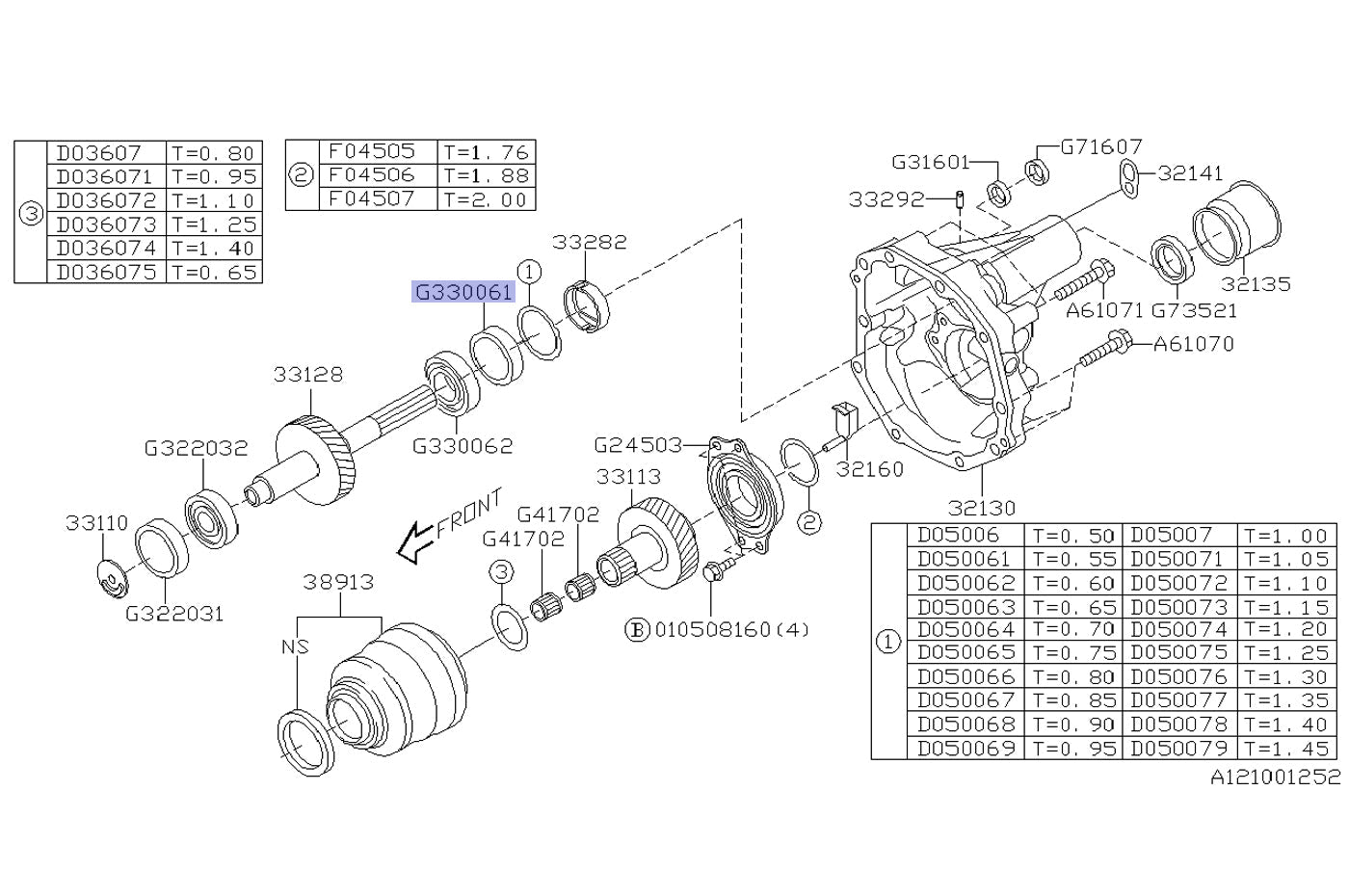 Subaru OEM Roller Bearing for STi (806330061)